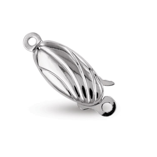 Lined Oval Fish Clasp Polished