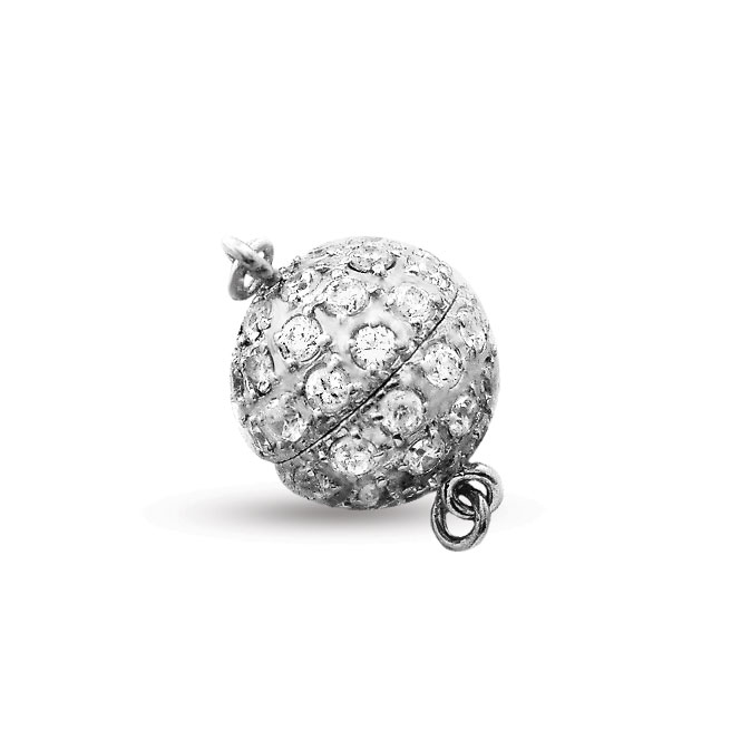 Magnetic Ball Clasp CZ Polished